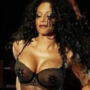 Melanie Brown's spicy hot ebony titties bursting out of lingerie and bikinis